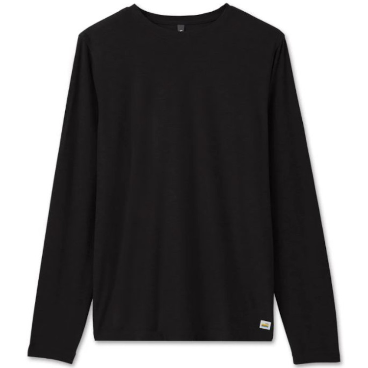 Vuori Long Sleeve Strato Tech Tee - Men's, BLACK, V178